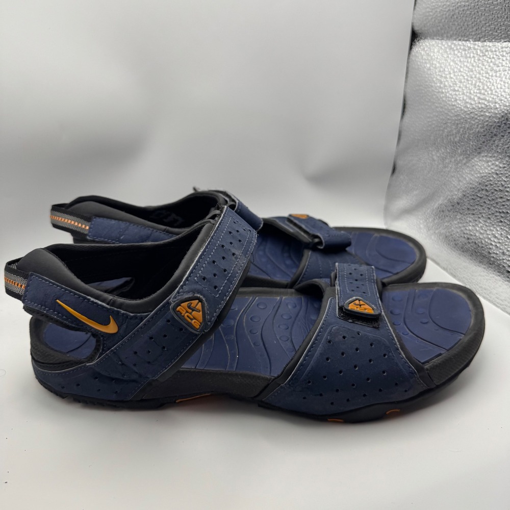 Nike ACG Mens Sandals Navy Blue Orange Strappy Sport Hiking Shoes 305323-481 11